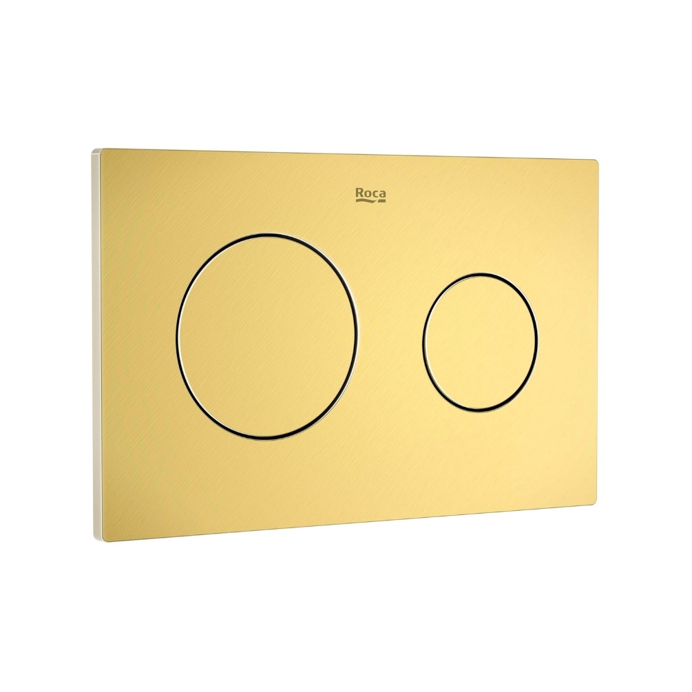 Cut out image of the Roca Duplo One PL10 Brushed Brass Dual Flush Plate